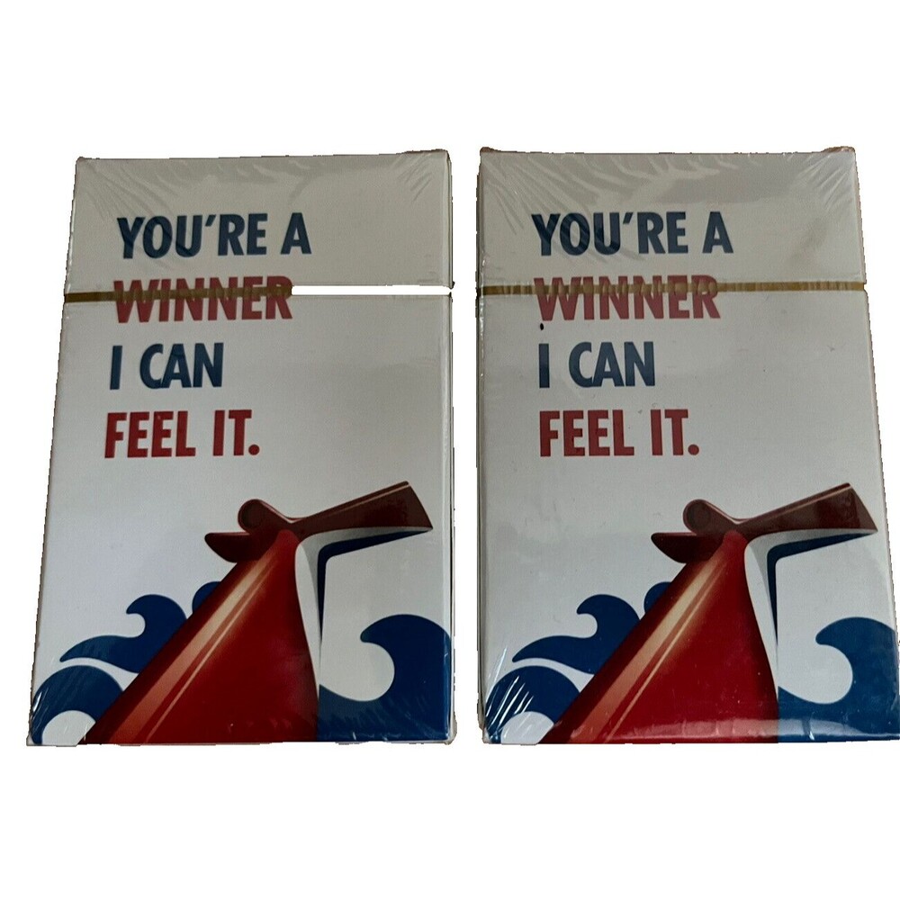 Lot 2 Playing Cards Sealed Decks Carnival Cruise Lines You’re A Winner Souvenirs